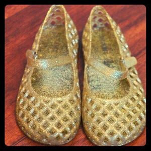 Old Navy gold jellies